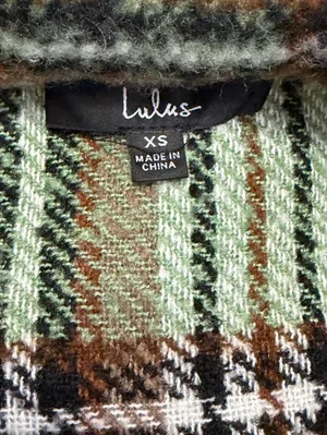 Lulus Women’s Sit Fireside Green Plaid Shacket Size XS thumbnail 5
