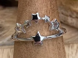 Multi Star Cluster Sterling Silver Ring Size 6 Silver thumbnail 1