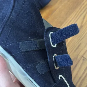 Stuart Weitzman Navy Blue Suede Triple‎ Strap Sneakers Women's 9.5 M 73188 thumbnail 10