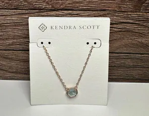 Kendra Scott Mabel Light Blue Rose Gold Tone Necklace Adjustable Length NWT thumbnail 1