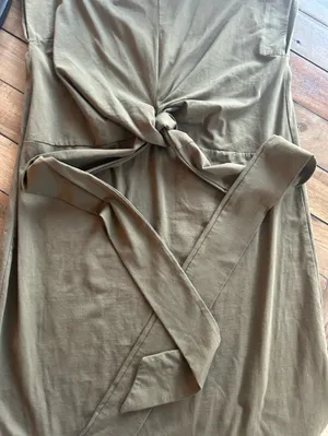 Modern Citizen Fei Tie Front Cotton Dress Green L thumbnail 12