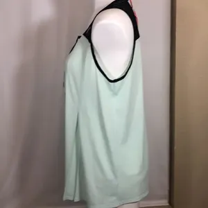 Elle pastel green black sleeveless lace top thumbnail 4