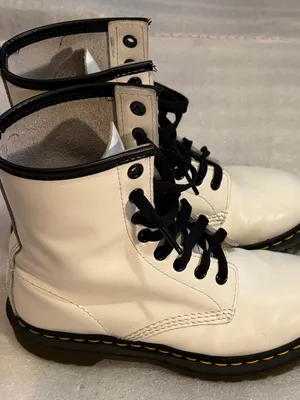 Dr. Martens Cream and Black Lace-Up Boot Interior thumbnail 3