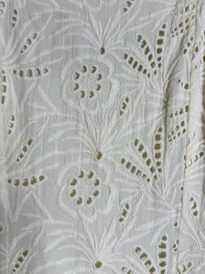 Free People Daniella Eyelet Mini Dress Women's 2 Ivory Puff Sleeve Boho Cotton thumbnail 14