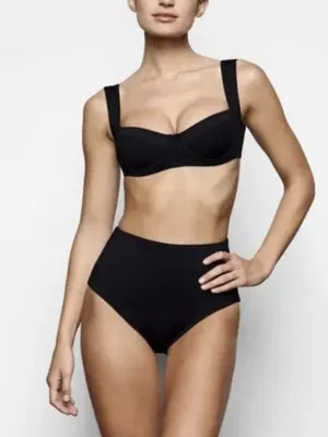 SKIMS Shaping Swim Unlined Underwire Bikini Top NWT Black XL Shaper Bra Festival thumbnail 1