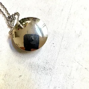 Silver tone long lava stone infuser pendant necklace thumbnail 8