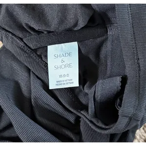NEW Shade & Shore Black Ribbed Bandeau One Piece Swimsuit XS Shaping thumbnail 4