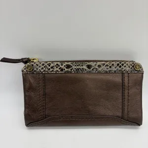 The Sak‎ Womens Wallet Bronze Leather Brass Hardware Reptile Print Trim Bi-Fold thumbnail 2