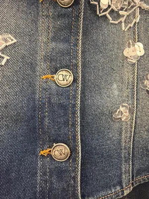 OW Collection Nova Embellished Denim Matching Set Blue Womens Size 36 Small thumbnail 5