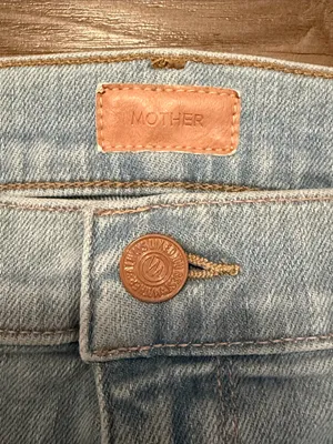 MOTHER Dazzler Yoke Front Ankle Jeans 25 Lots of Free Hugs Light Wash $238 thumbnail 6