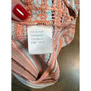Ming Wang Sleeveless‎ Dress Sheath Stretchy Striped Orange Blue Black Size XS thumbnail 6