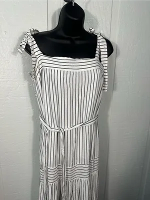 Cz Collection by Cezelle Blue and White Dress Size Medium EUC thumbnail 4