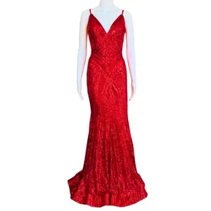 Jovani Red Sequin Gown 48629 Size 0 NWT thumbnail 2