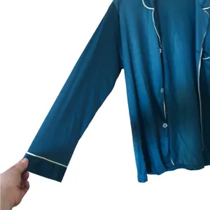 Vintage Mid Century Towncraft Jcpenney Aqua soft sleek classic pajama shirt thumbnail 6