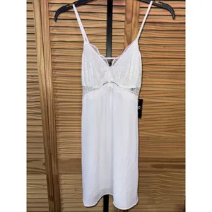 INC International Concepts Womens Lace & Chiffon Nightgown Lingerie Bright White thumbnail 3