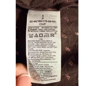 Gap Womens Brown Metallic Clip Dot Smocked High Neck Tiered Mini Dress Small NEW thumbnail 8