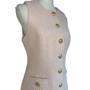 L'Academie by Marianna Dapheen Mini Dress in Light Pink Medium New Womens Tweed thumbnail 6
