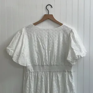 ALTAR’D STATE Briana Eyelet Puff Sleeve Sweetheart Mini Dress in White Size XL thumbnail 10