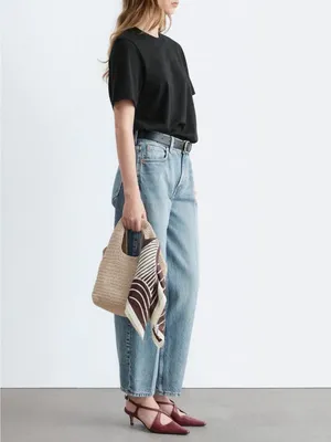 & Other Stories Relaxed Crewneck T-Shirt Small Black Capsule Basic Minimalist thumbnail 2