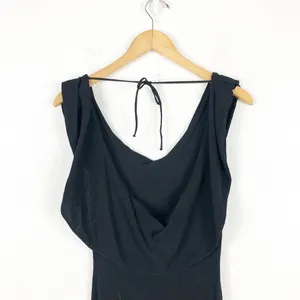 Zara Cowl Neck Black Knit Maxi Dress Small Low Back Resort Wear Minimalist thumbnail 12