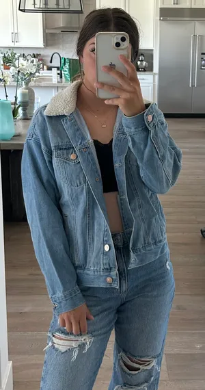 Forever 21 Sherpa Lined Denim Jacket thumbnail 2
