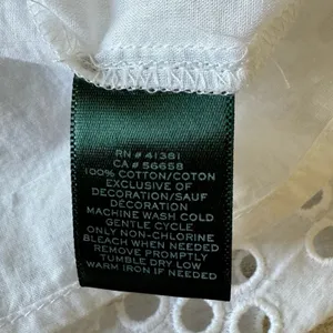 Lauren Ralph Lauren White Cotton Voile Floral Eyelet Long Sleeve Dress‎ Boho thumbnail 12