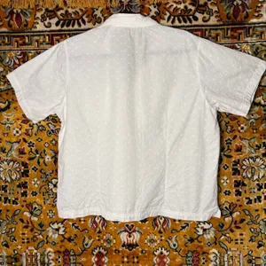 90s VTG Allyson Whitmore Raised Swiss Dot Embroidered White Shirt XL 100% Cotton thumbnail 7