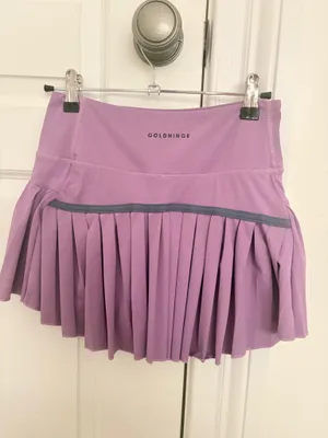Purple Gold Hinge Pleated Tennis Skirt thumbnail 3