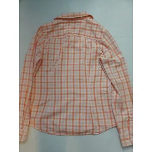 Tommy Hilfiger Plaid Orange/White Button Down Shirt M Classic Preppy Academia thumbnail 4