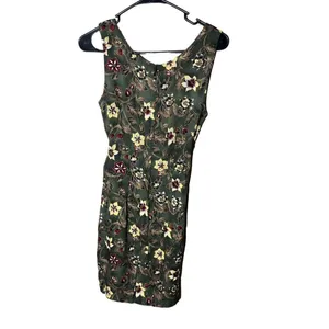Vintage Tickets 90s Green Floral Print Wrap Dress‎ Size 5/6 thumbnail 5