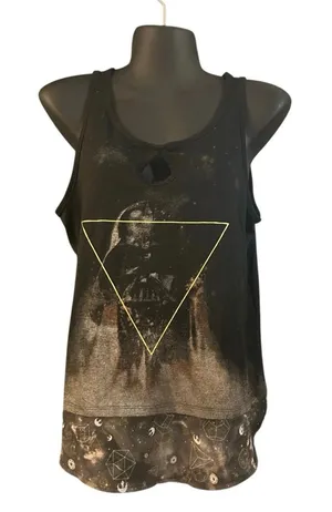 DISNEY Star Wars black tank top tee shirt sleeveless women’s Small S Preowned thumbnail 1
