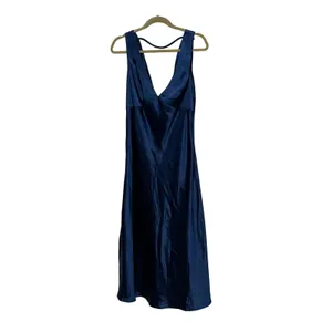 NEW Lulus Incredible Love Navy Satin Cowl Back Midi Slip Dress Size L Formal thumbnail 4