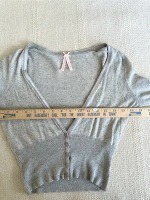 VTG Y2K Abercrombie Fitch Silk Blend Pointelle Cardigan Gray Sz M Bella Swan thumbnail 4