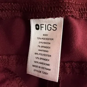 Figs Women's Technical Collection Scrub Pants Red Burgundy Size Medium thumbnail 4
