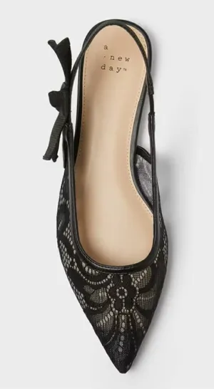 A New Day Women’s London Lace Sling Back Bow Flats thumbnail 1