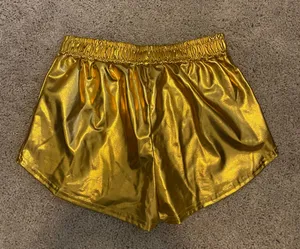Gold Metallic Shorts Size M thumbnail 1