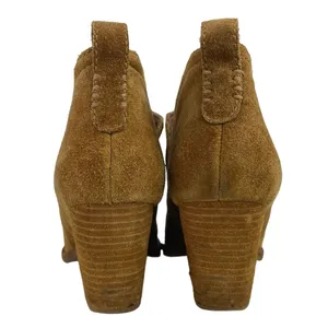 Jeffrey Campbell Rosalee Tan Suede Block Heel Western Ankle Boots Booties 6.5 thumbnail 3