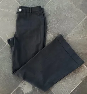 Express stretch charcoal gray cuffed boot cut staple office career pant thumbnail 1