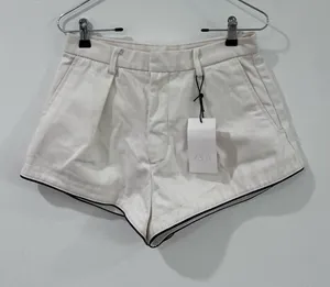 NWT Zara White Cotton Shorts M High Waist Tailored Coastal Minimalist Summer thumbnail 1