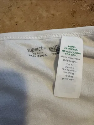 aerie White Lace-Trim Ribbed Cami Tank thumbnail 2