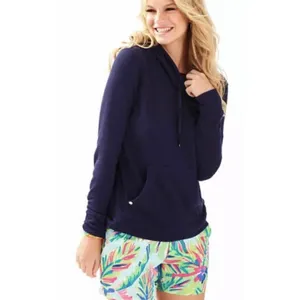 LILLY PULITZER Hillary Pullover True Navy Cowl Neck Sweatshirt Pocket Small thumbnail 14