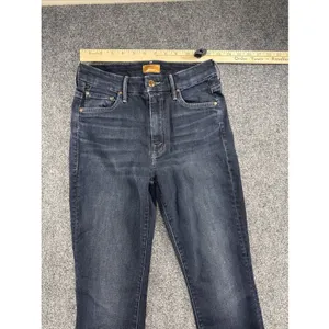 MOTHER High Waisted Looker Jeans Womens 27 Dark Wash Skinny Stretch Designer thumbnail 6