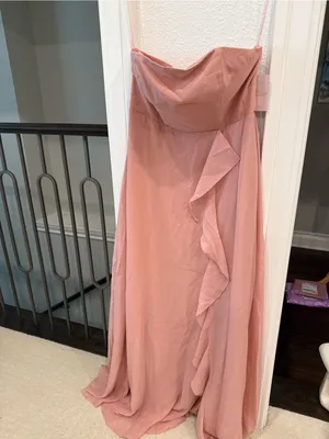 Birdy Grey Winnie Dusty Rose Bridesmaid Dress Medium NWT Strapless Ruffle Maxi thumbnail 3