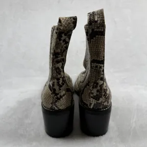 Nordstrom Snakeskin Print Ankle Boots‎ Square Toe Block Heel Chelsea Booties 7.5 thumbnail 5