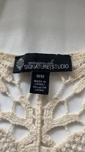 Contemporary Style blouse sleeveless knitted lace size medium thumbnail 6