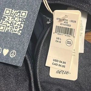 Aerie American Eagle Denim‎ Look One Piece Cheeky Swimsuit L thumbnail 10