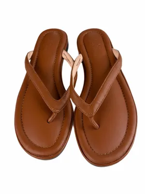 J. CREW Menorca Padded Leather Thong Sandals Brown Size 9 thumbnail 4