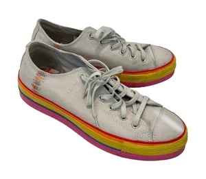 Converse platform rainbow Chuck Taylor All Star Sneakers 9.5 SHELF 5021 thumbnail 1