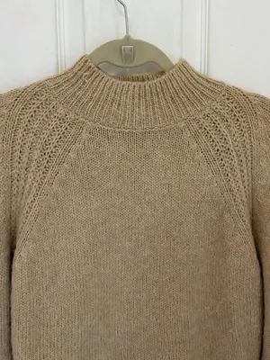 Ann Taylor Wool Blend Mockneck Sweater in Camel thumbnail 2