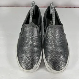 Vans Classic Slip-On Metallic Silver Snake Skin Pebble Texture Women's Size 7.5 thumbnail 4
